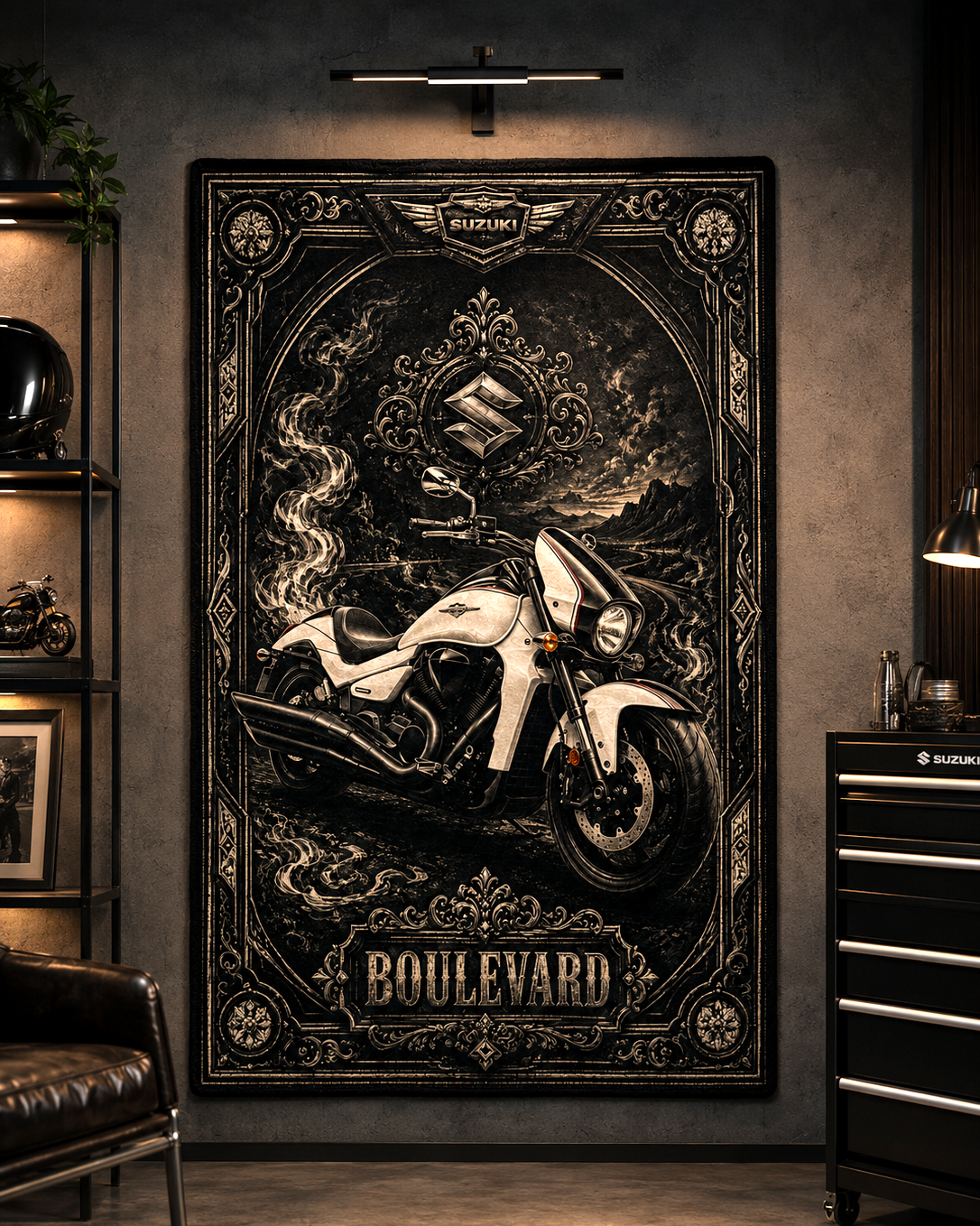 Suzuki Boulevard Superbike Wall Rug