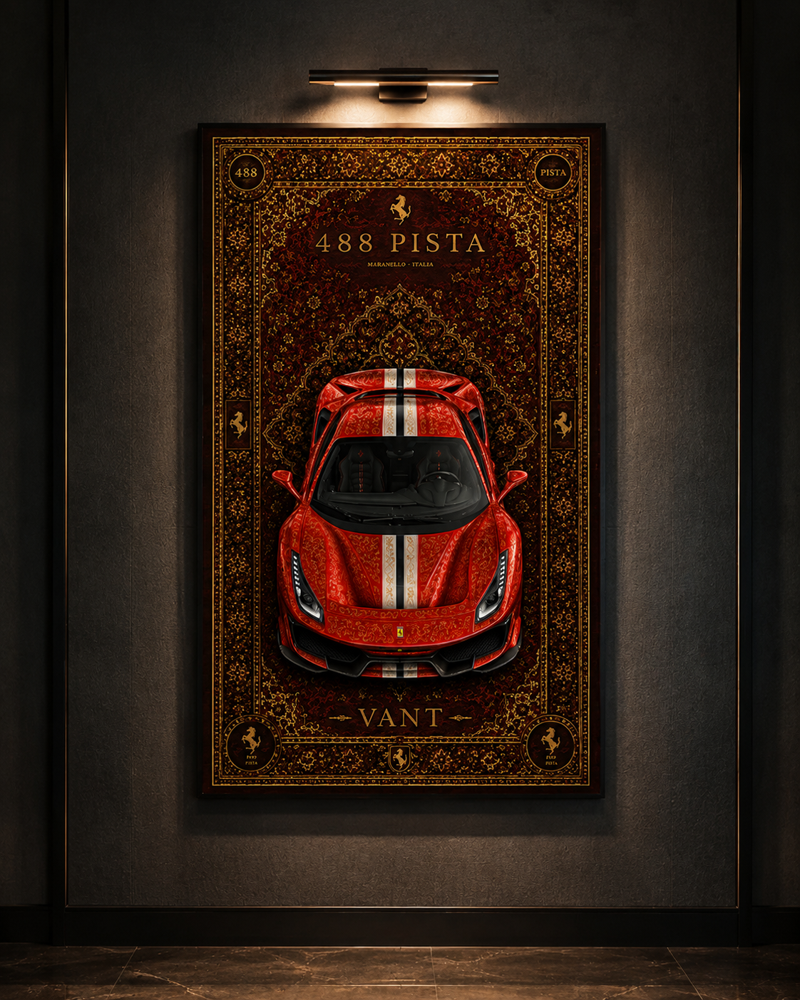 Ferrari 488 Pista Wall Rug