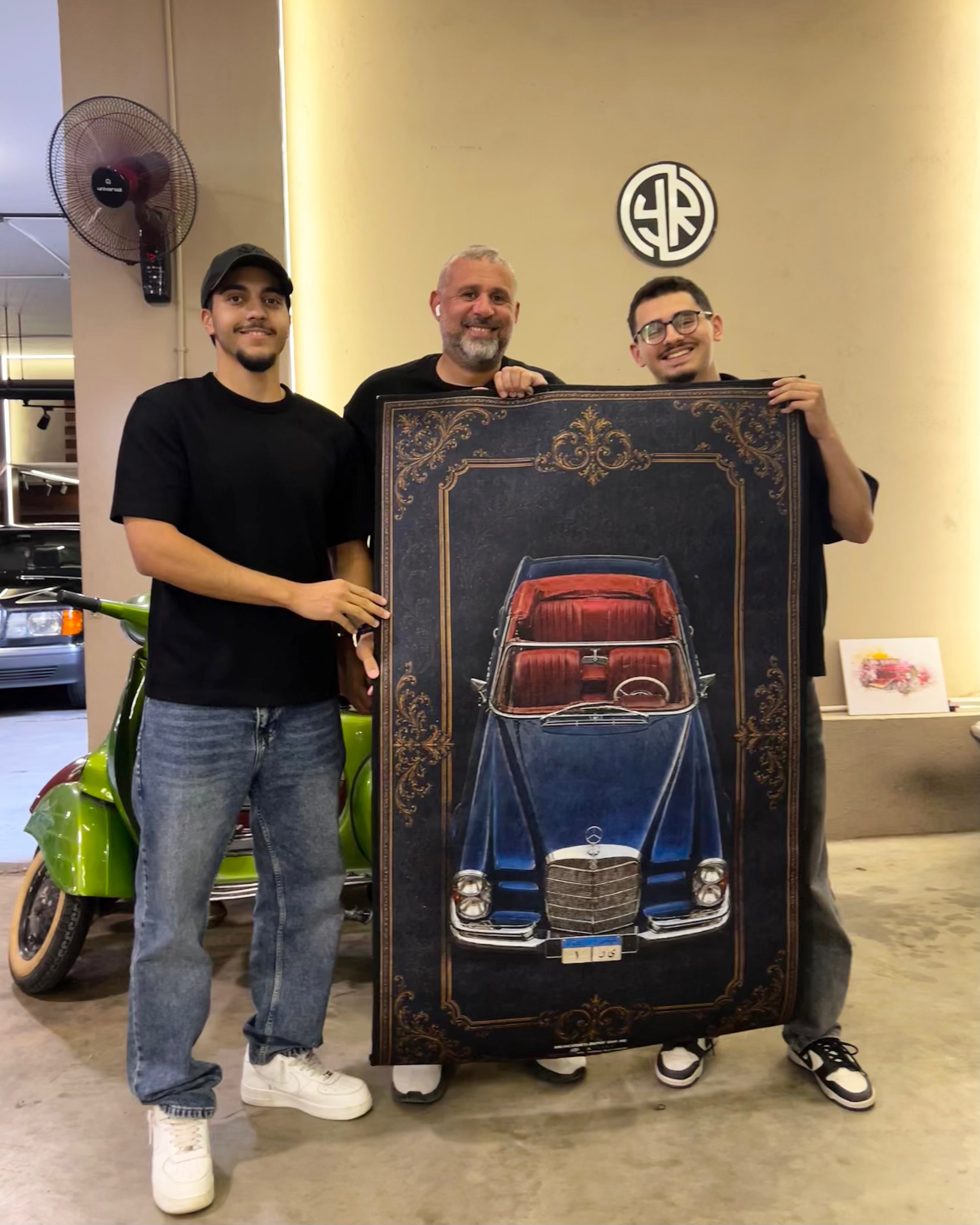 Blue YR Mercedes Benz 280 SE Wall Rug