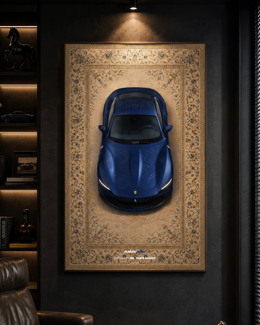 Blue Ferrari Roma Wall Rug (Inspired by Tamir Bashir’s)