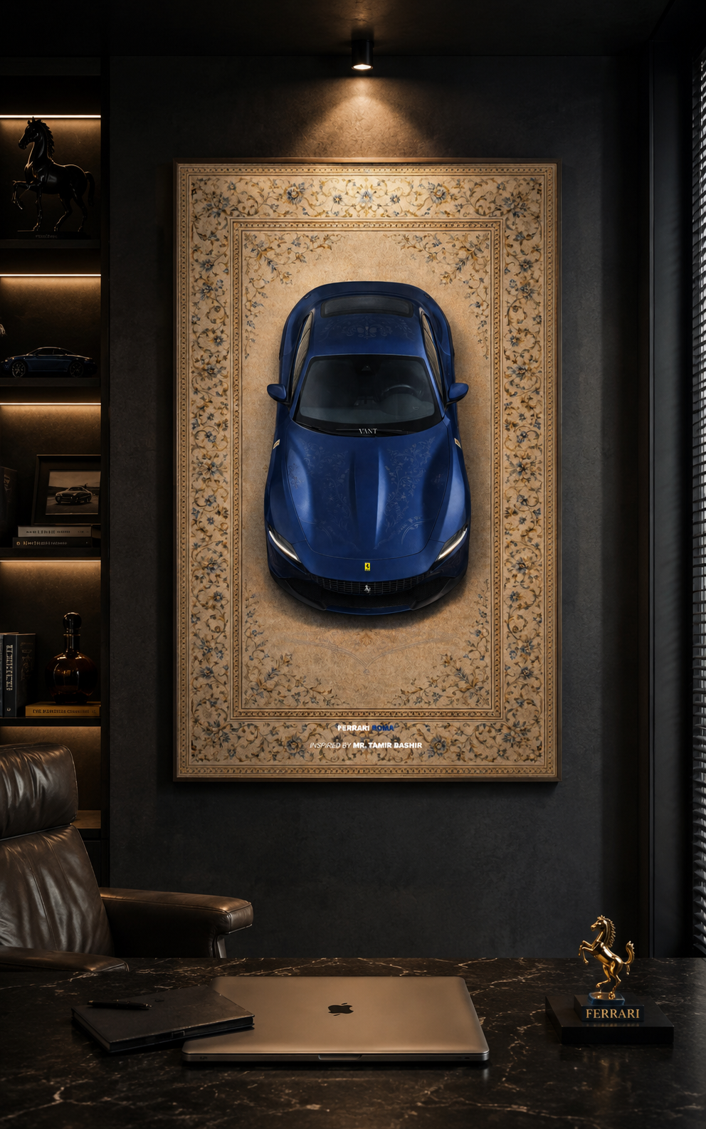 Blue Ferrari Roma Wall Rug (Inspired by Tamir Bashir’s)